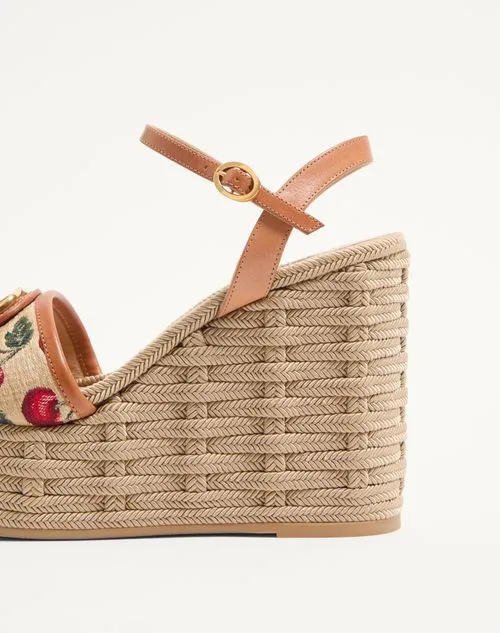 Valentino Vlogo Signature Cherryfic-Printed Open Toe Sandals