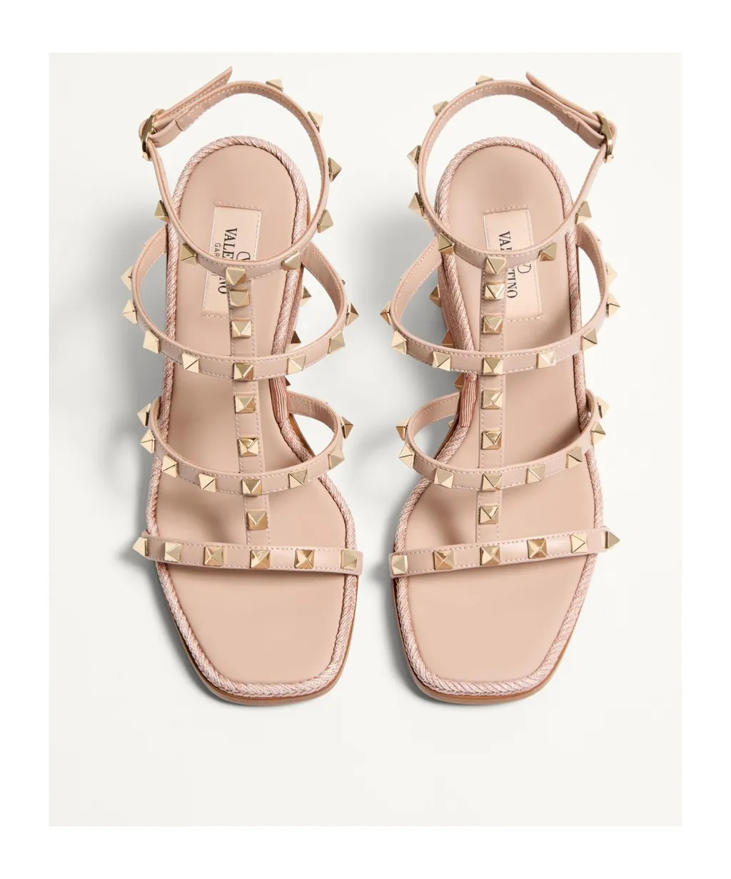 Valentino Rockstud Wedge Sandals