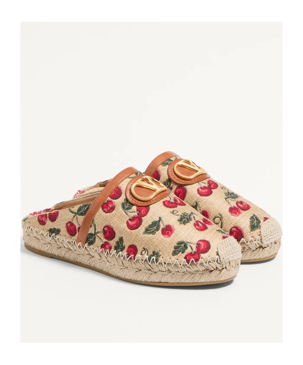 Valentino Cherry Print Slip-On Mule
