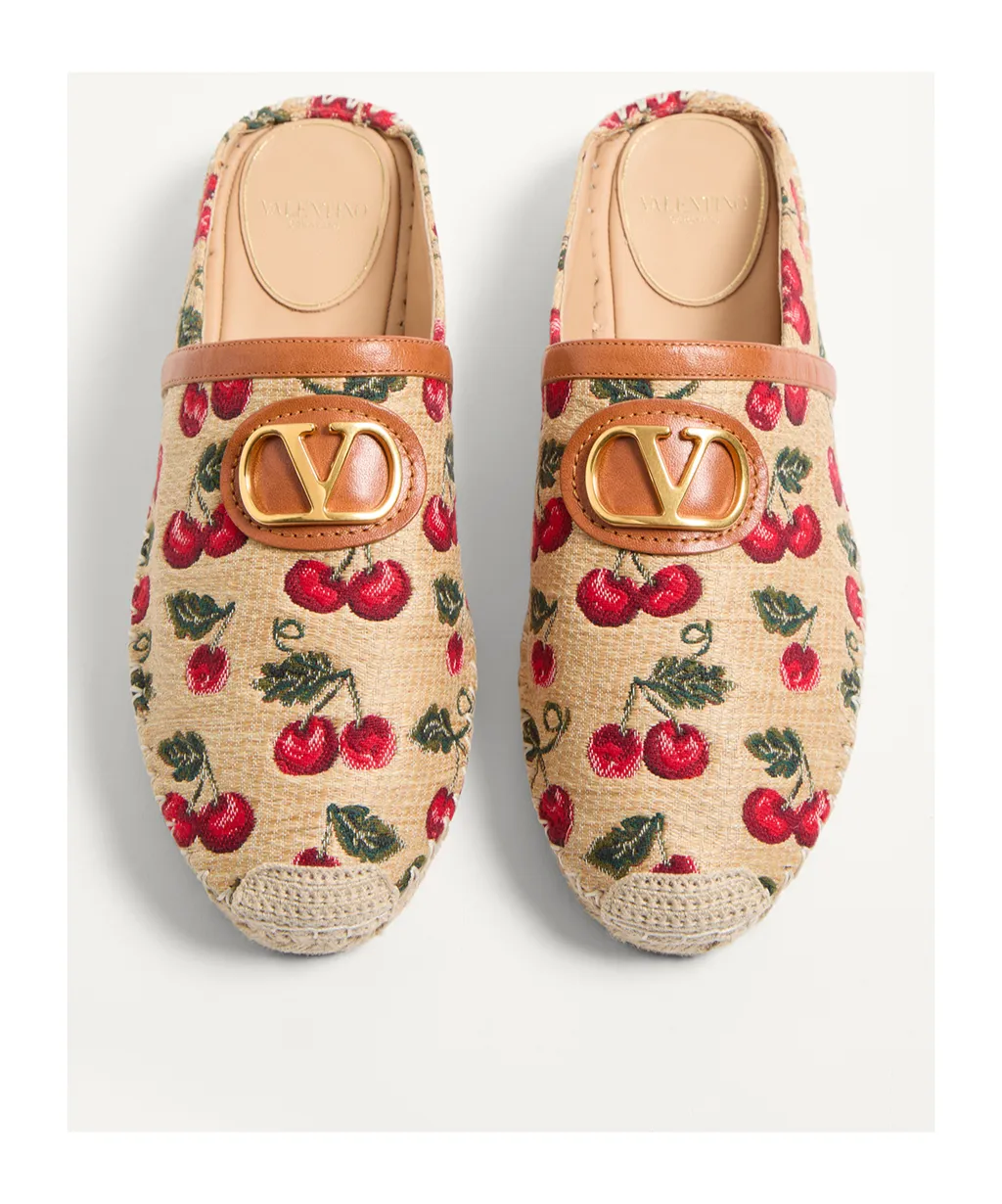Valentino Cherry Print Slip-On Mule