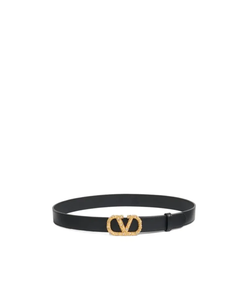 Valentino Garavani Embellished Vlogo Buckle Belt