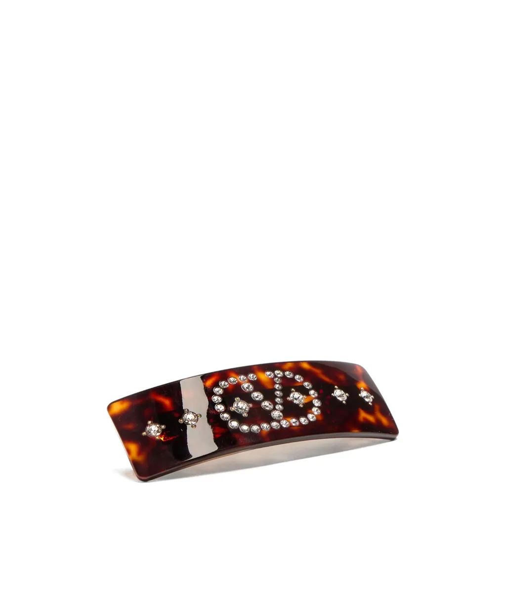 Vlogo Signature Hair Clip In Resin, Metal And Crystals