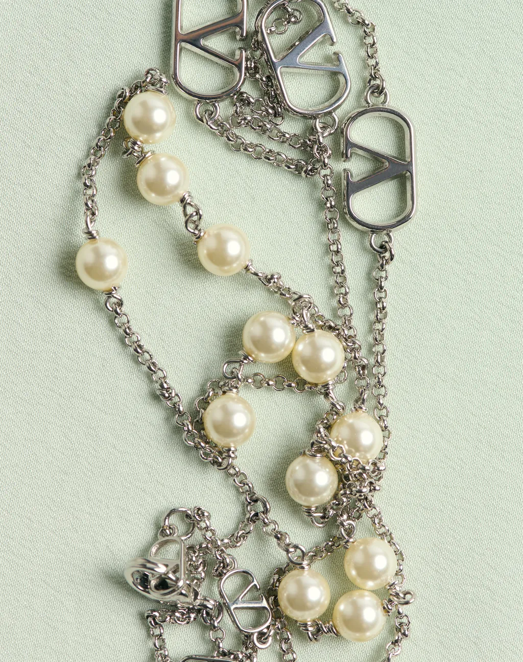 Vlogo Signature Metal Necklace With Swarovski® Pearls