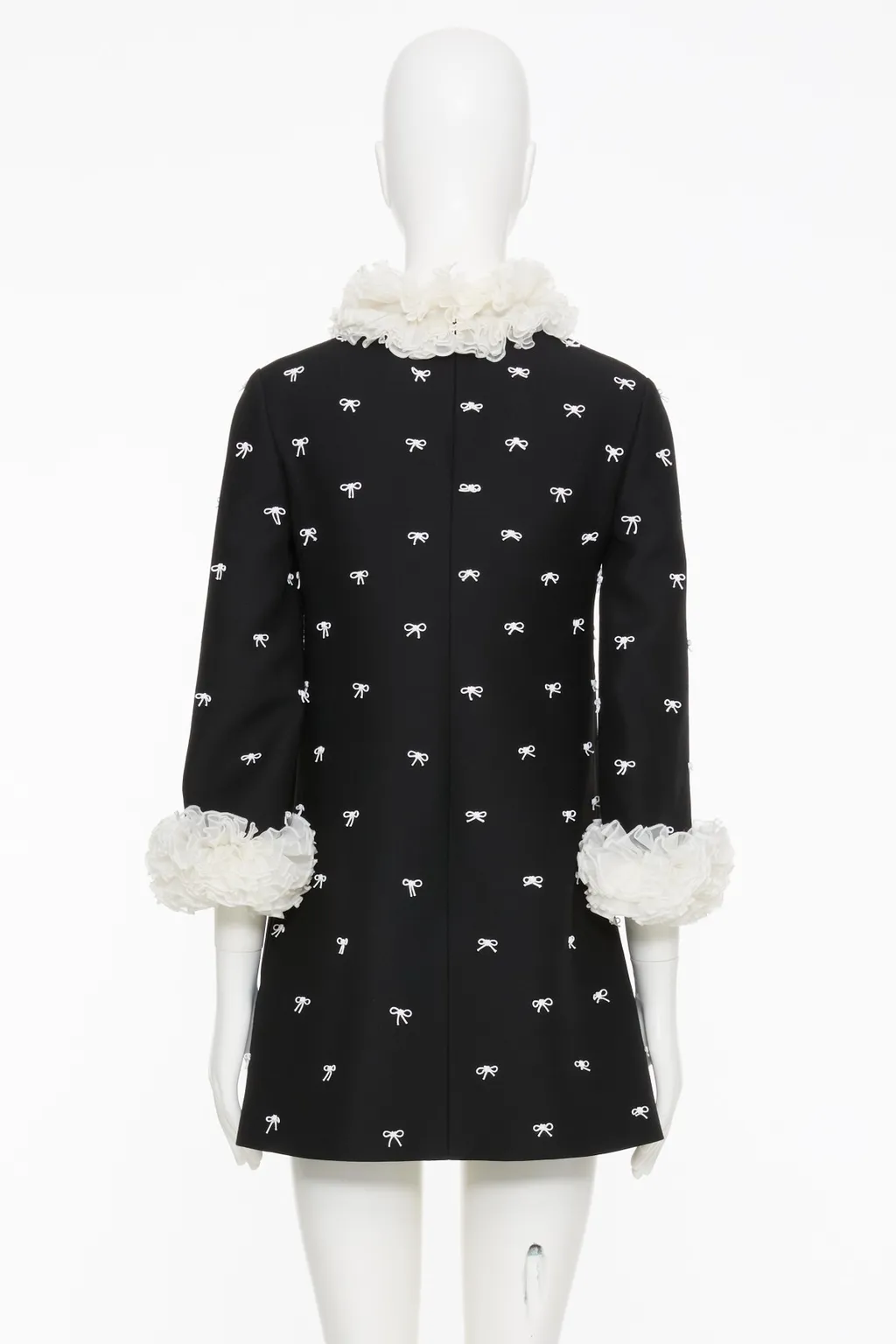 Embroidered Crepe Couture Short Dress