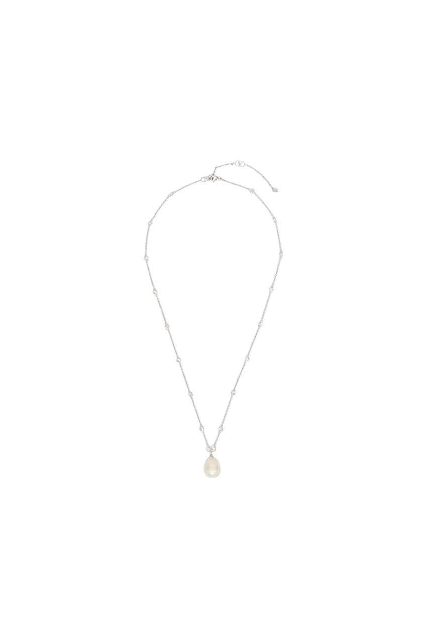 Vlogo Signature Metal Brooch With Swarovski® Crystals And Pearls
