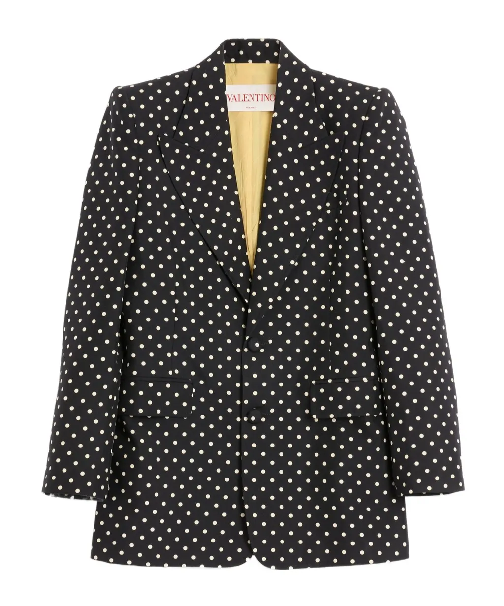 Valentino Plusdepois-Printed Peak Lapel Jacket