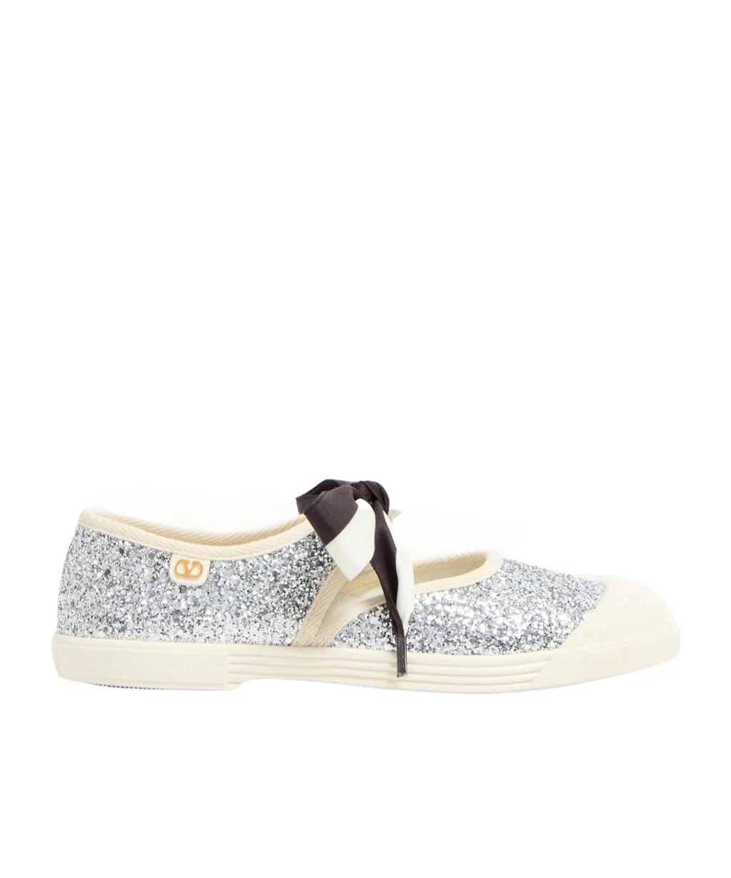 Bay By Bay Ballerina Trainers In Glitter Fabric