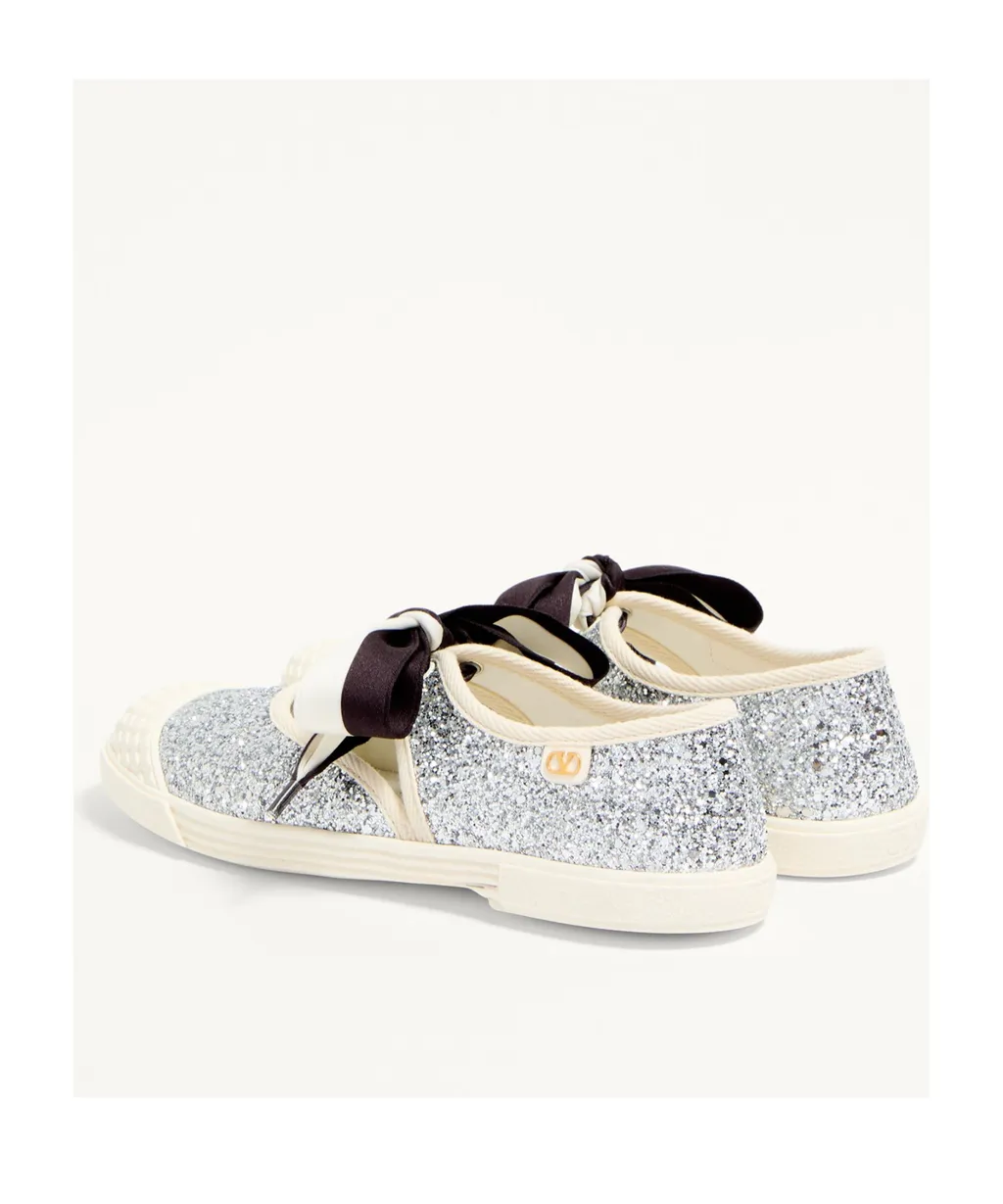 Bay By Bay Ballerina Trainers In Glitter Fabric