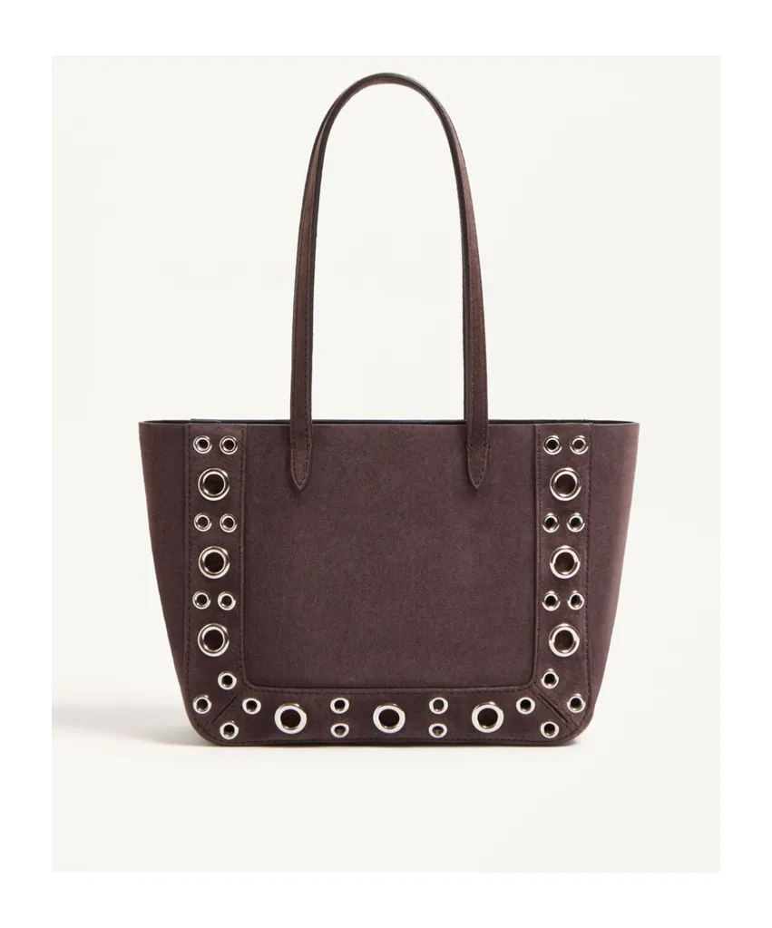 Valentino Vlogo Plaque Eyelet Detailed Tote Bag