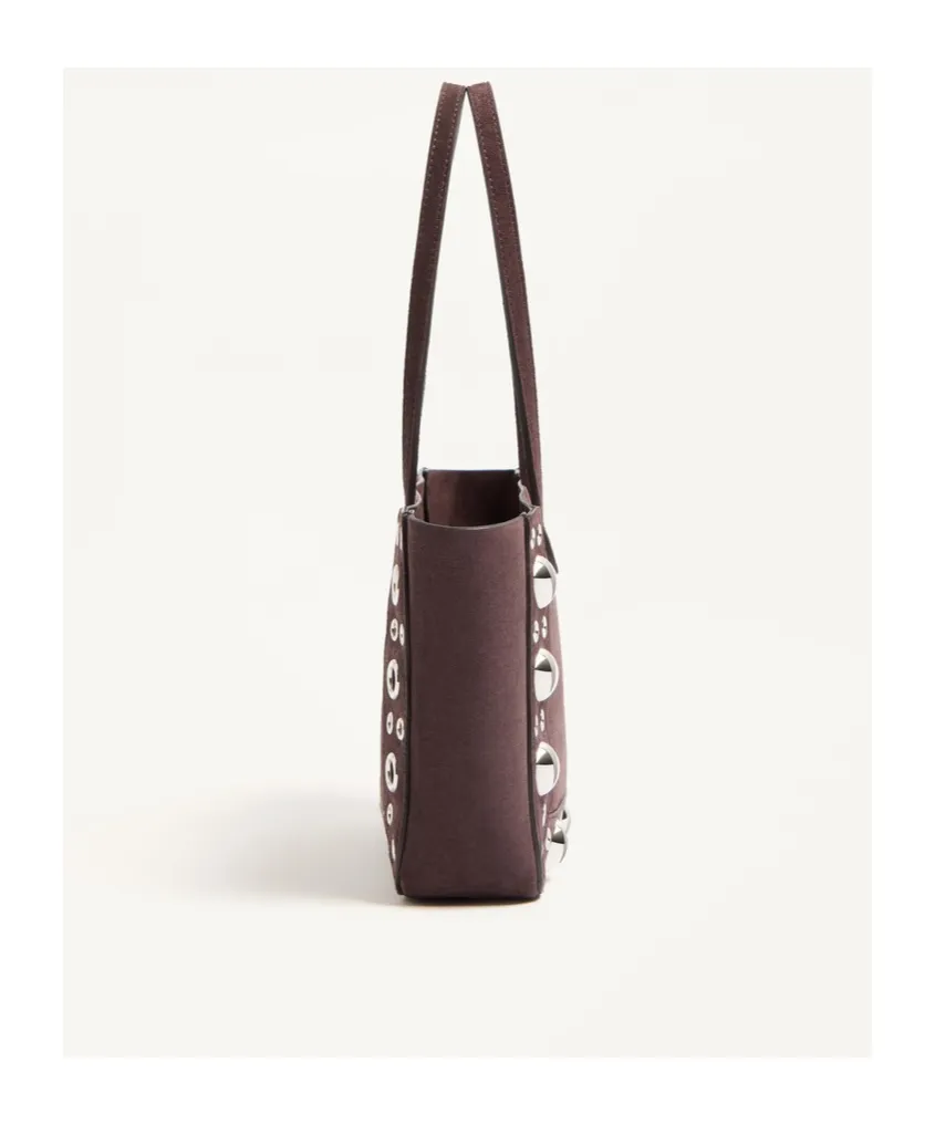 Valentino Vlogo Plaque Eyelet Detailed Tote Bag