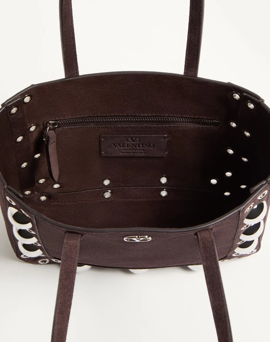 Valentino Vlogo Plaque Eyelet Detailed Tote Bag