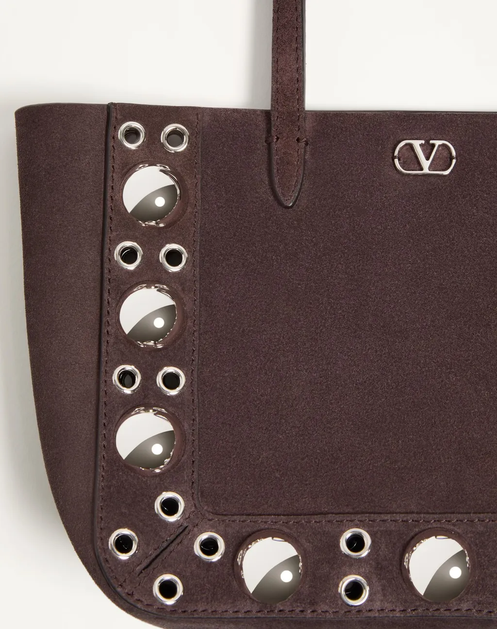 Valentino Vlogo Plaque Eyelet Detailed Tote Bag