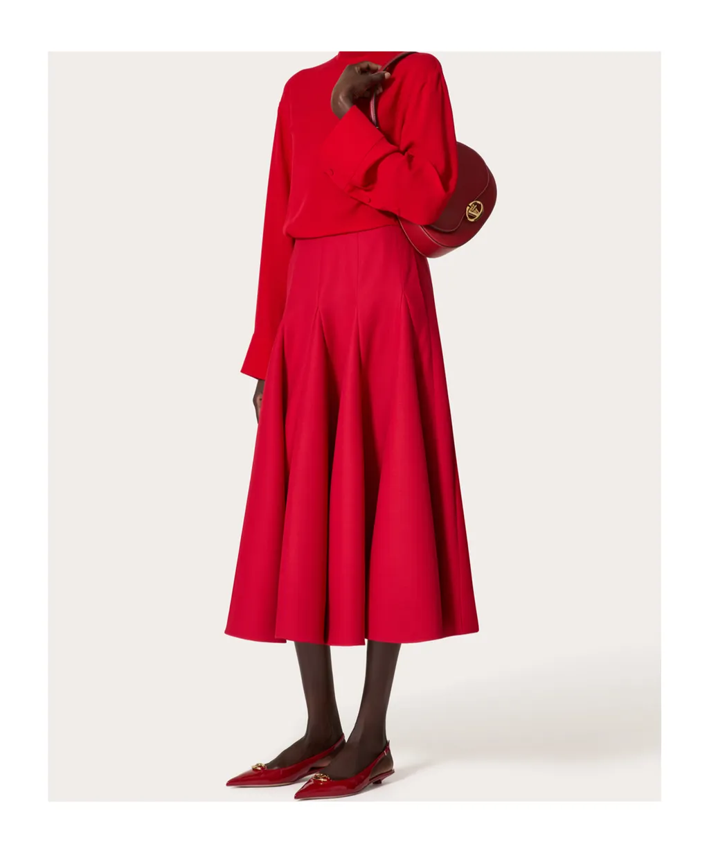 Crepe Couture Midi Skirt