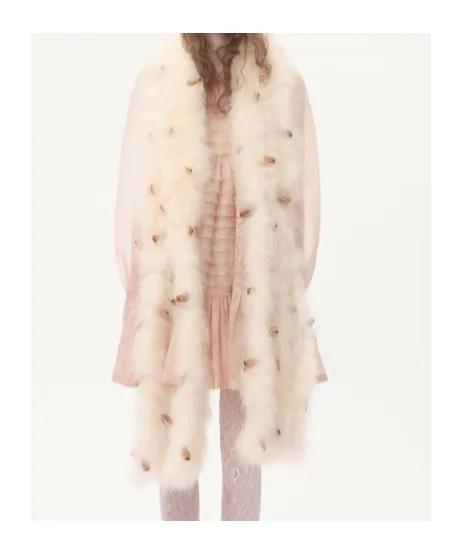 Valentino Feathers Scarf With Turkey And Pheasant Feathers