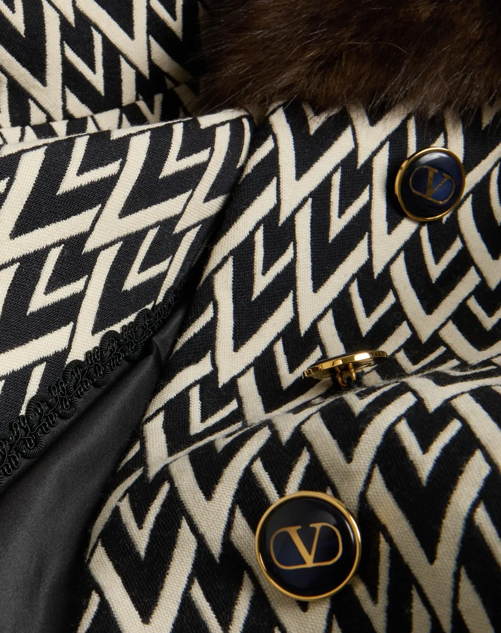 Full V Jacquard Coat