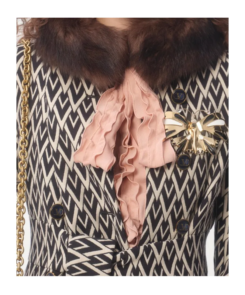 Full V Jacquard Coat