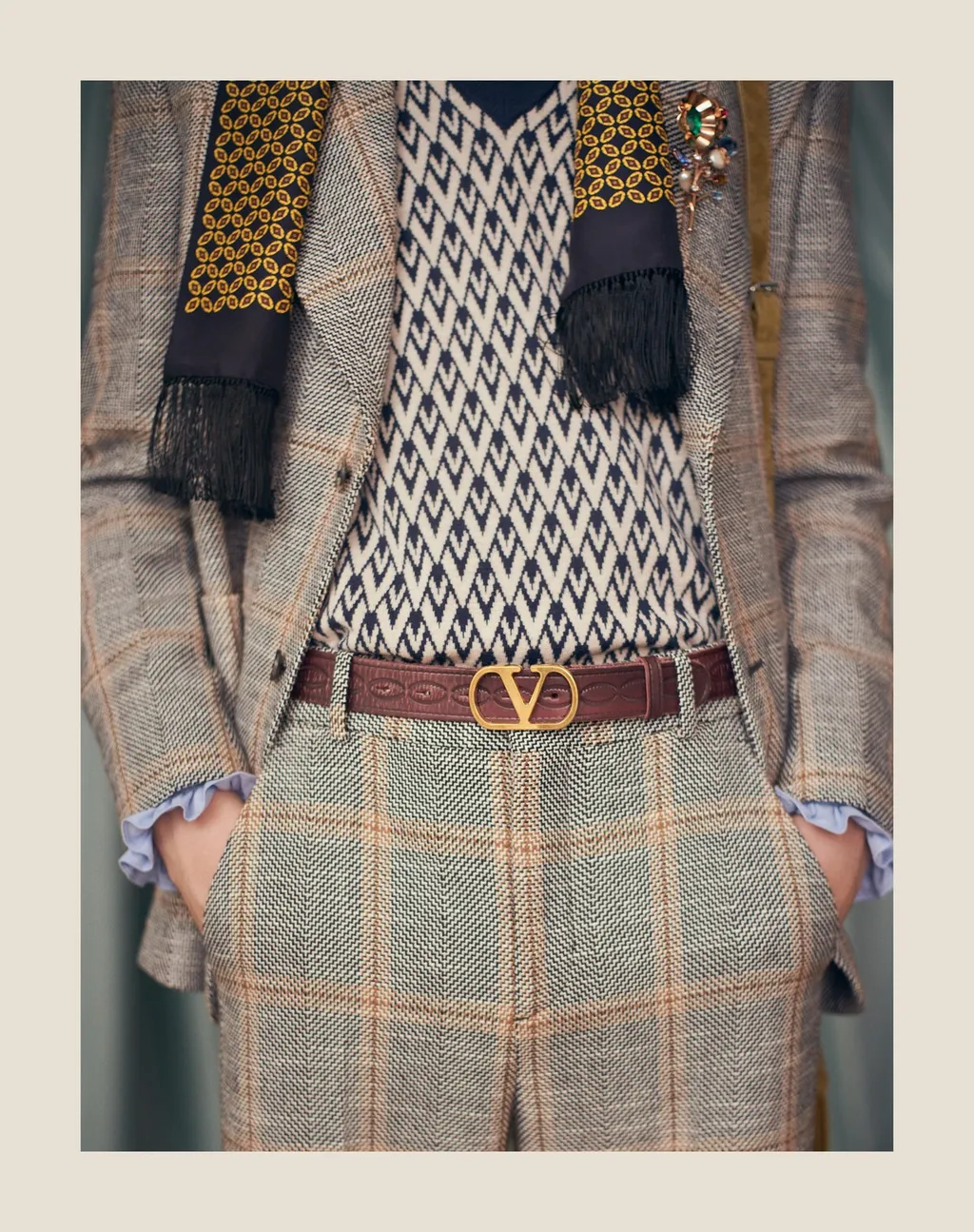 Logo-Buckle Leather Belt