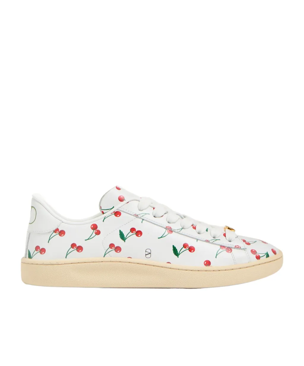 Valentino	Royco Cherryfic-Printed Lace-Up Sneakers