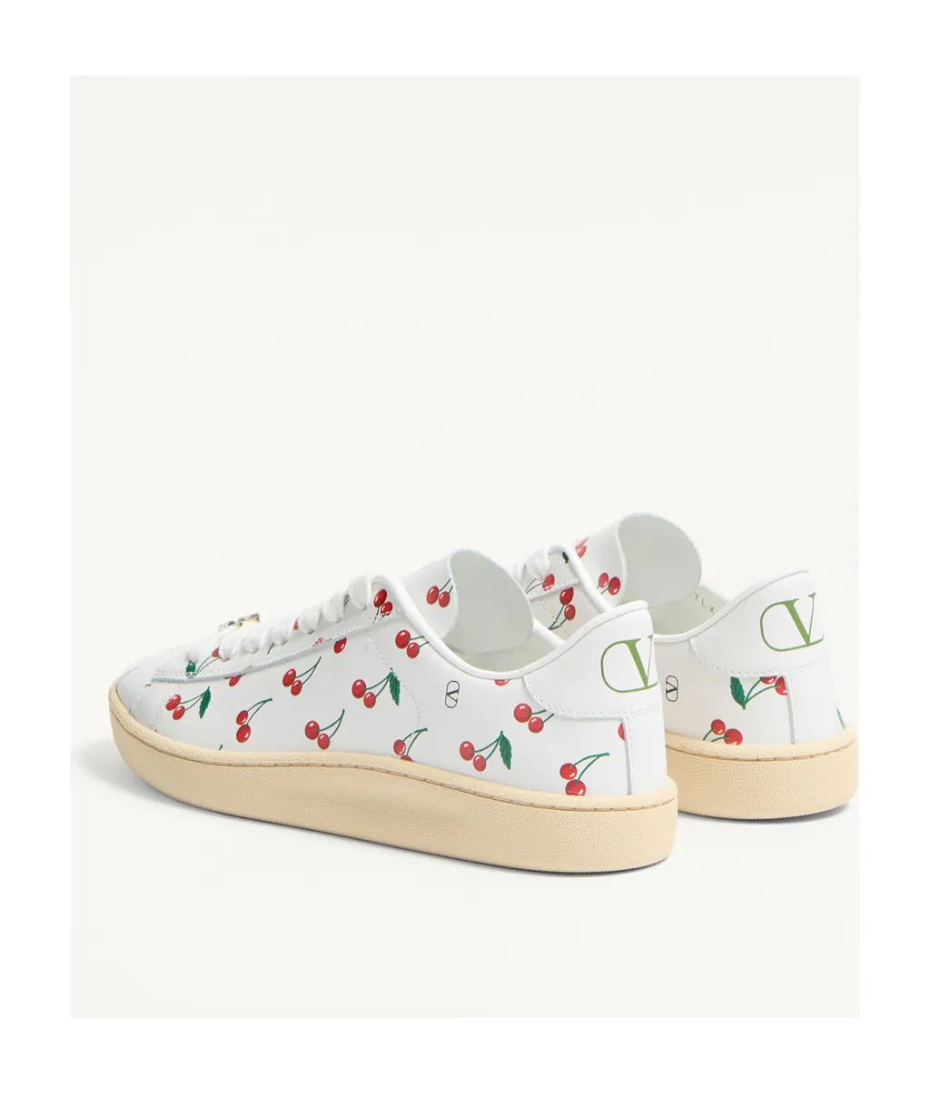 Valentino	Royco Cherryfic-Printed Lace-Up Sneakers