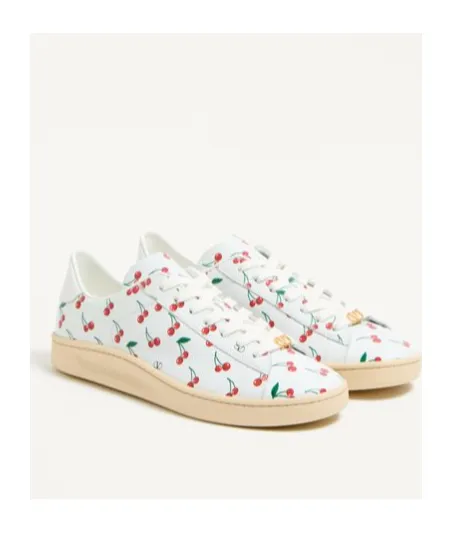 Valentino Royco Cherry Printed Lace-Up Sneakers