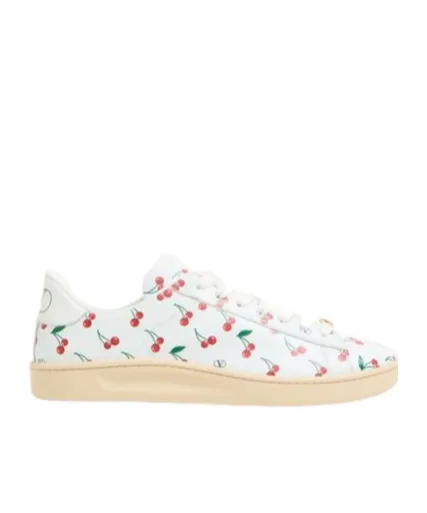 Valentino Royco Cherry Printed Lace-Up Sneakers