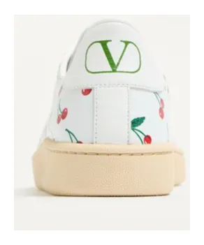 Valentino Royco Cherry Printed Lace-Up Sneakers