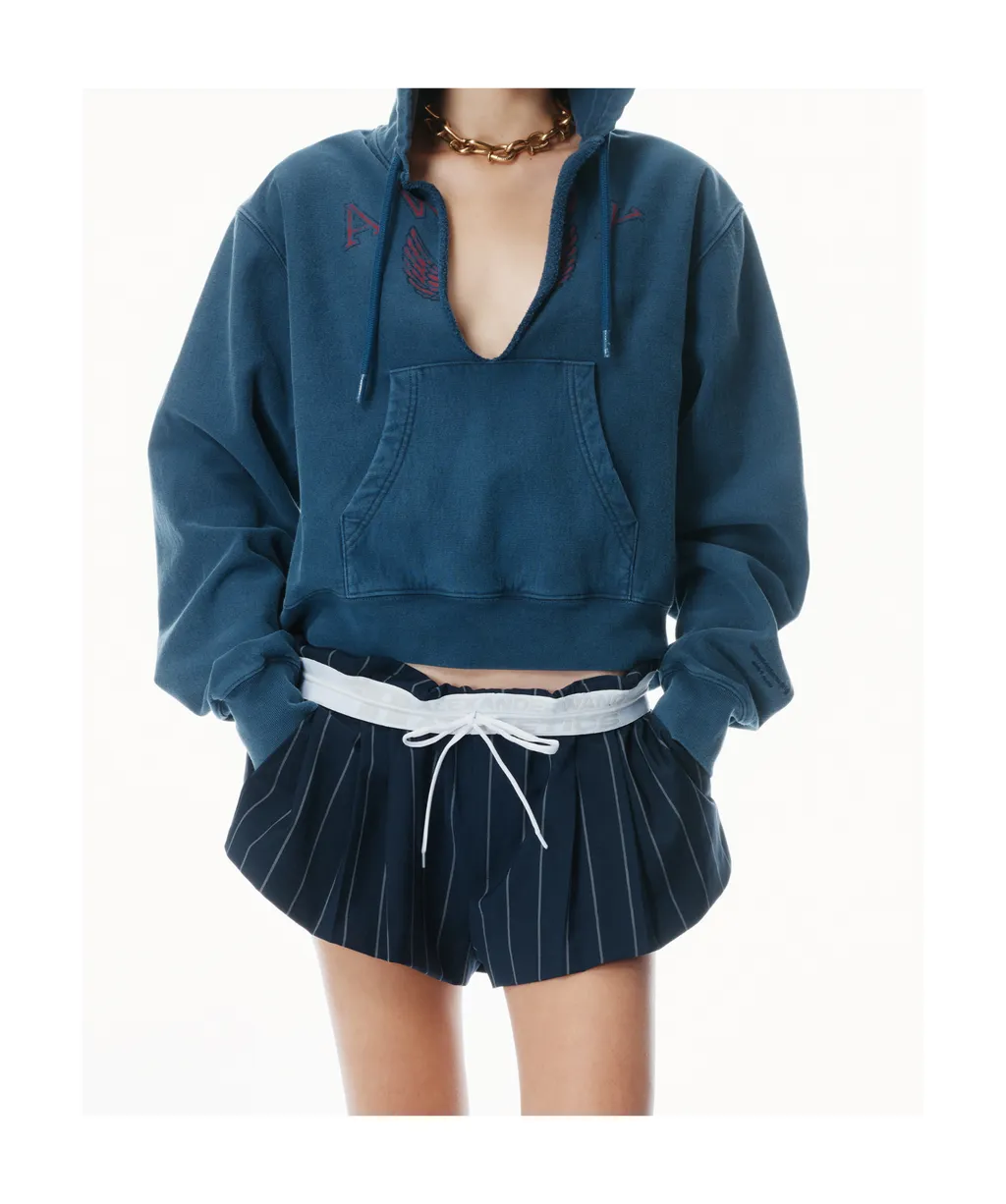 Distressed Cotton Hoodie