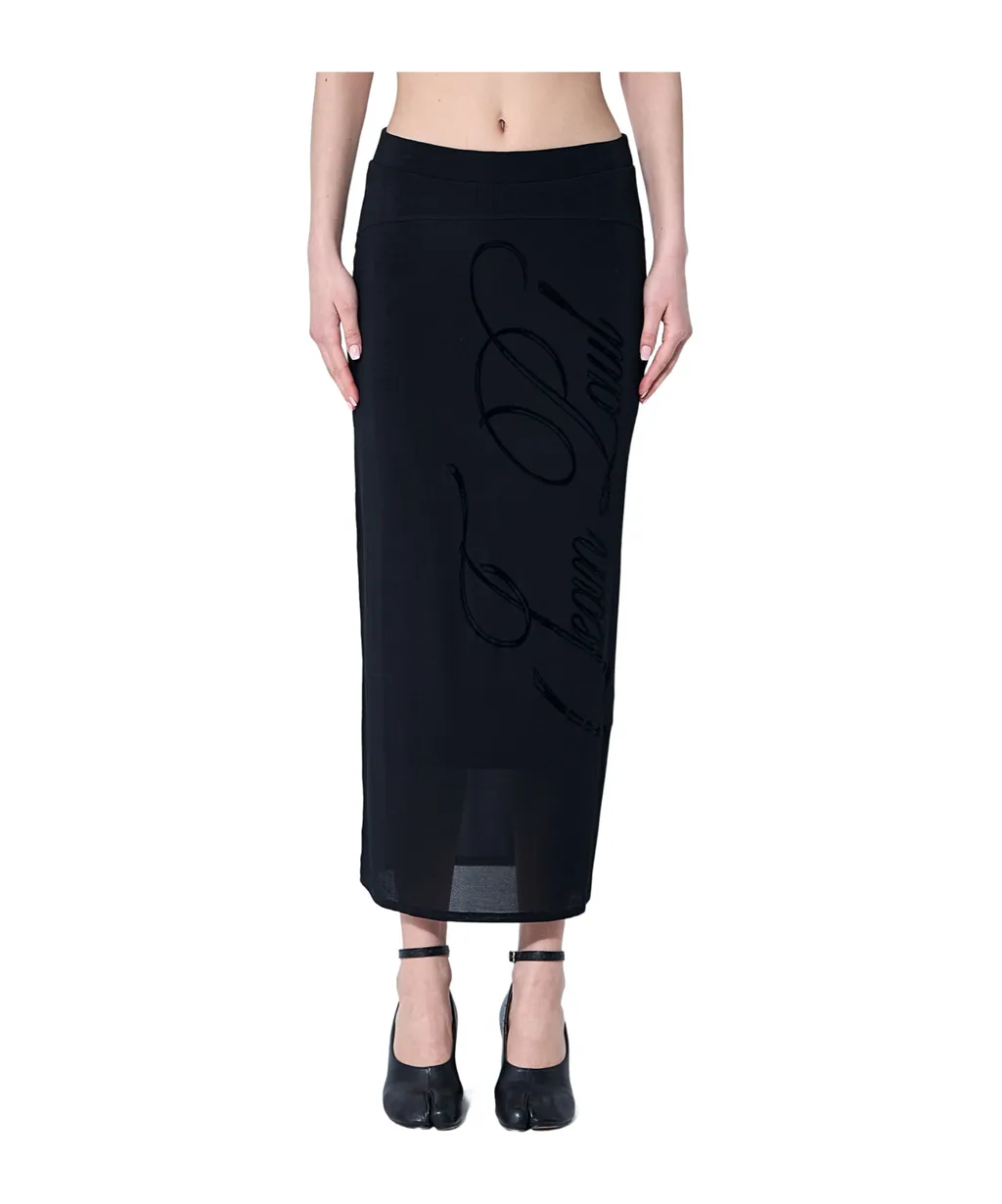 Jean Paul Gaultier Mesh Tattoo Midi Skirt