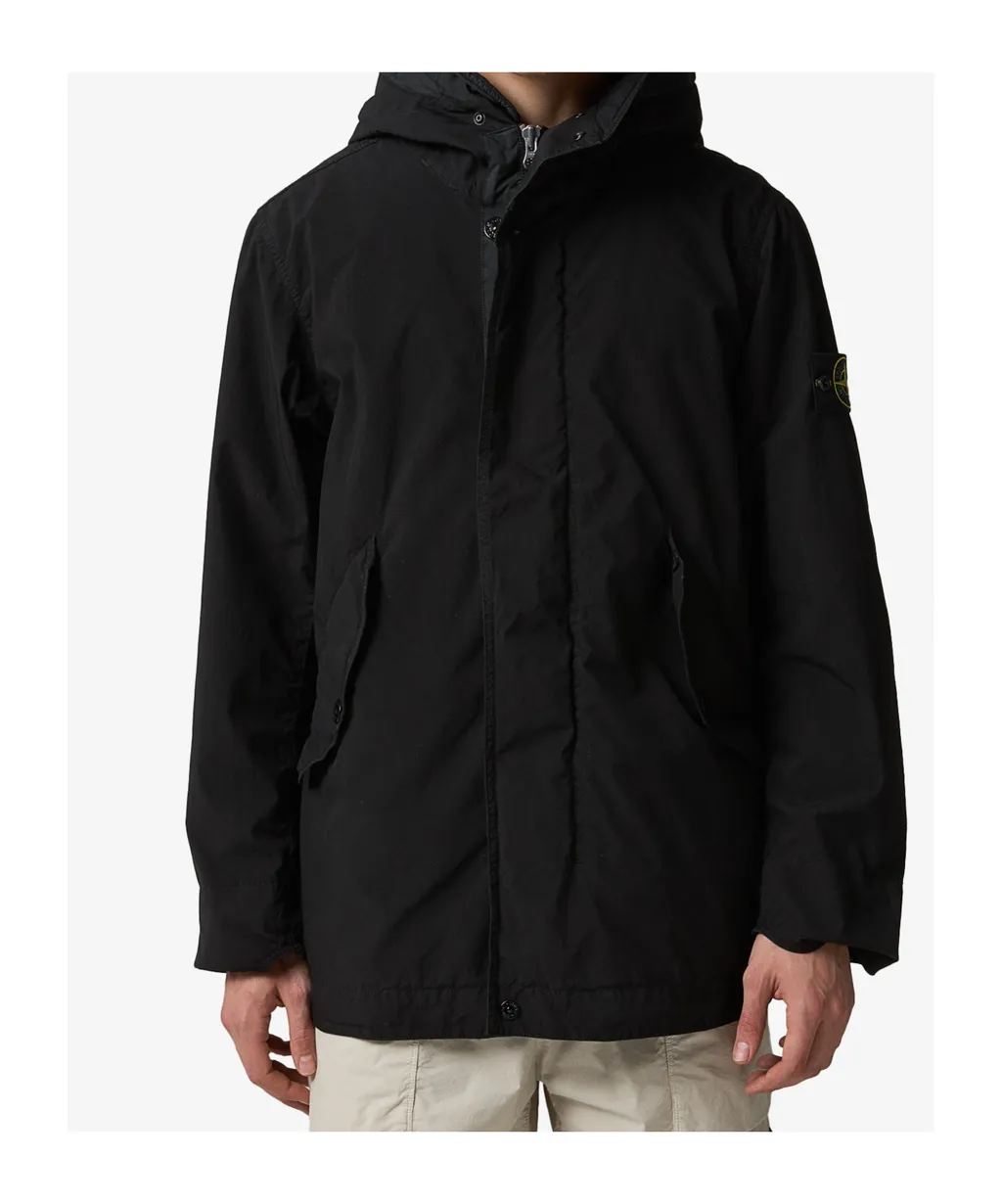 Stone Island Logo Patch Hooded Jacket