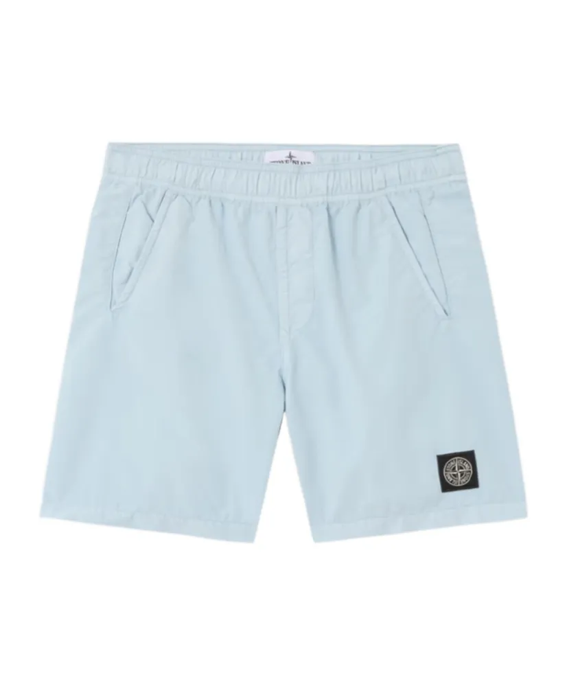 Stone Island Junior Logo Patch Drawstring Swim Trunks