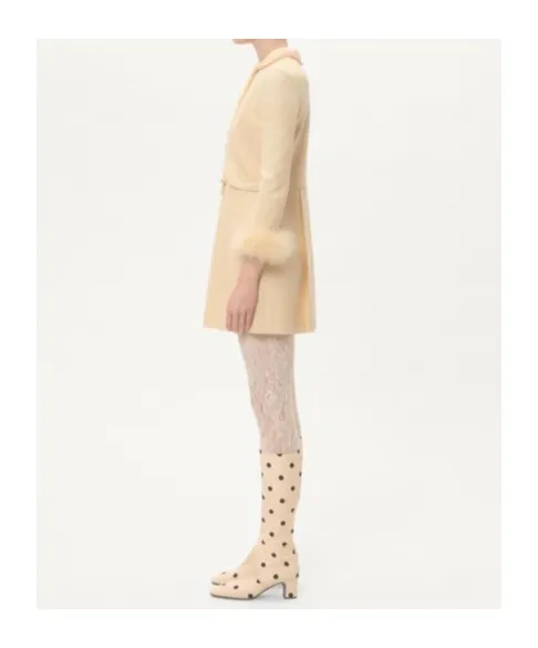 Valentino Feather Detailed Long-Sleeved Mini Dress