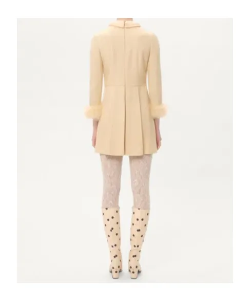 Valentino Feather Detailed Long-Sleeved Mini Dress