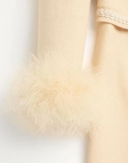 Valentino Feather Detailed Long-Sleeved Mini Dress
