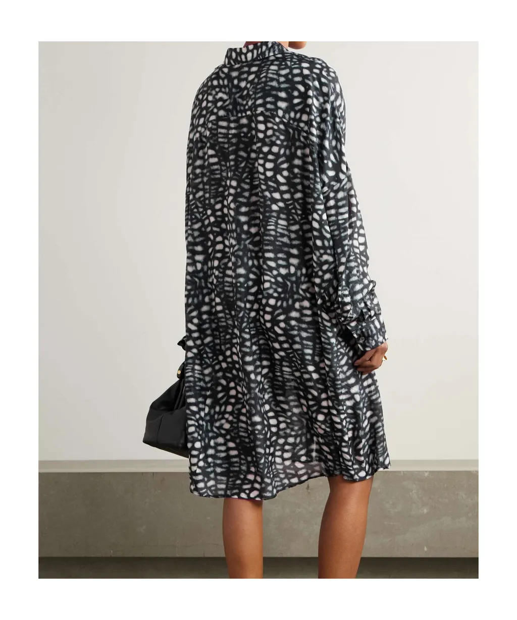 Dries Van Noten Graphic Printed Long Sleeved Dress
