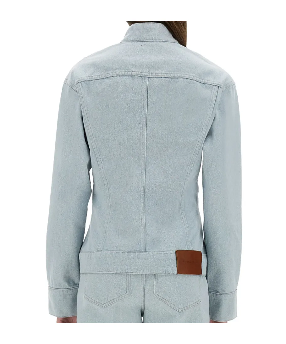 Victoria Beckham Sculptural Buttoned Denim Jacket