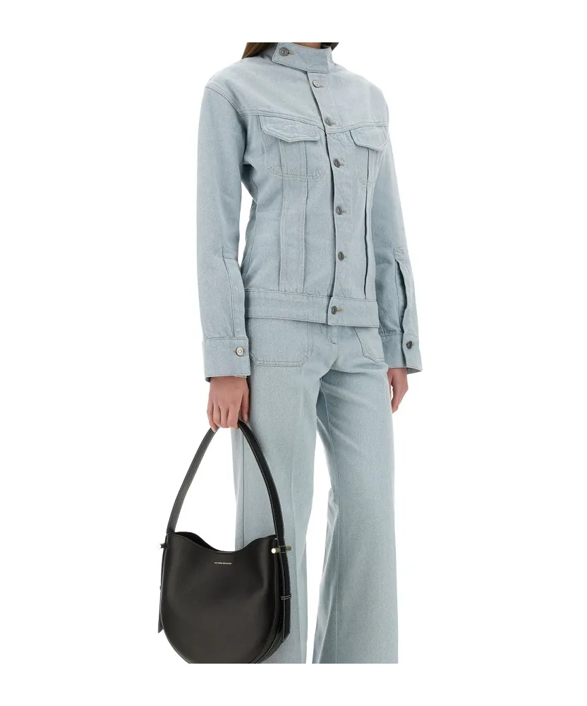 Victoria Beckham Sculptural Buttoned Denim Jacket