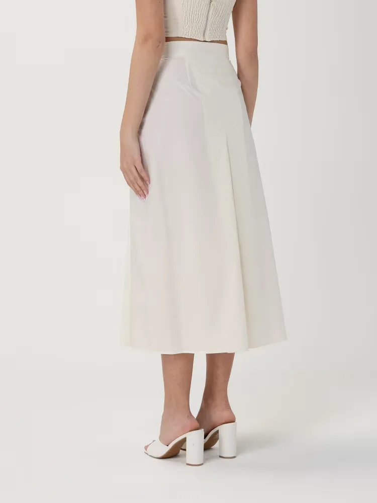Twinset Logo Plaque Pleated Midi Skirt