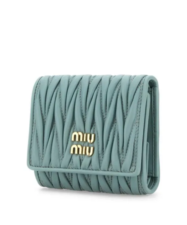 Miu Miu Matelassé Logo-Lettering Wallet