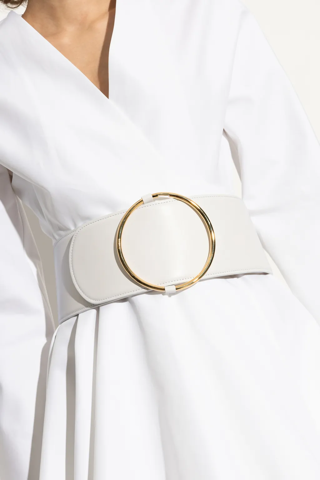 Wide Round Buckle Belt