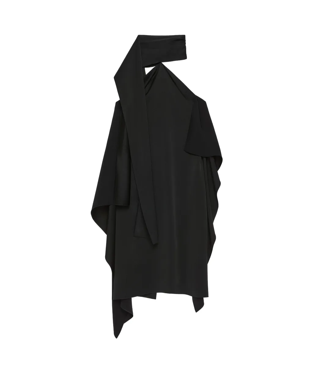 Scarf Dress In Crepe And Satin
