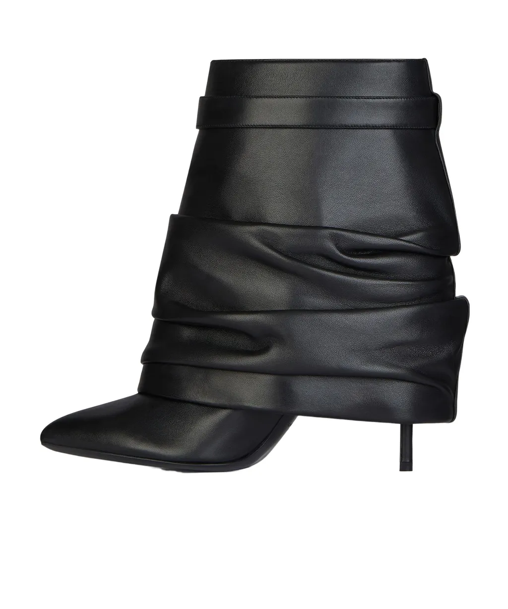 Shark Lock Stiletto Ankle Boots In Nappa Leather