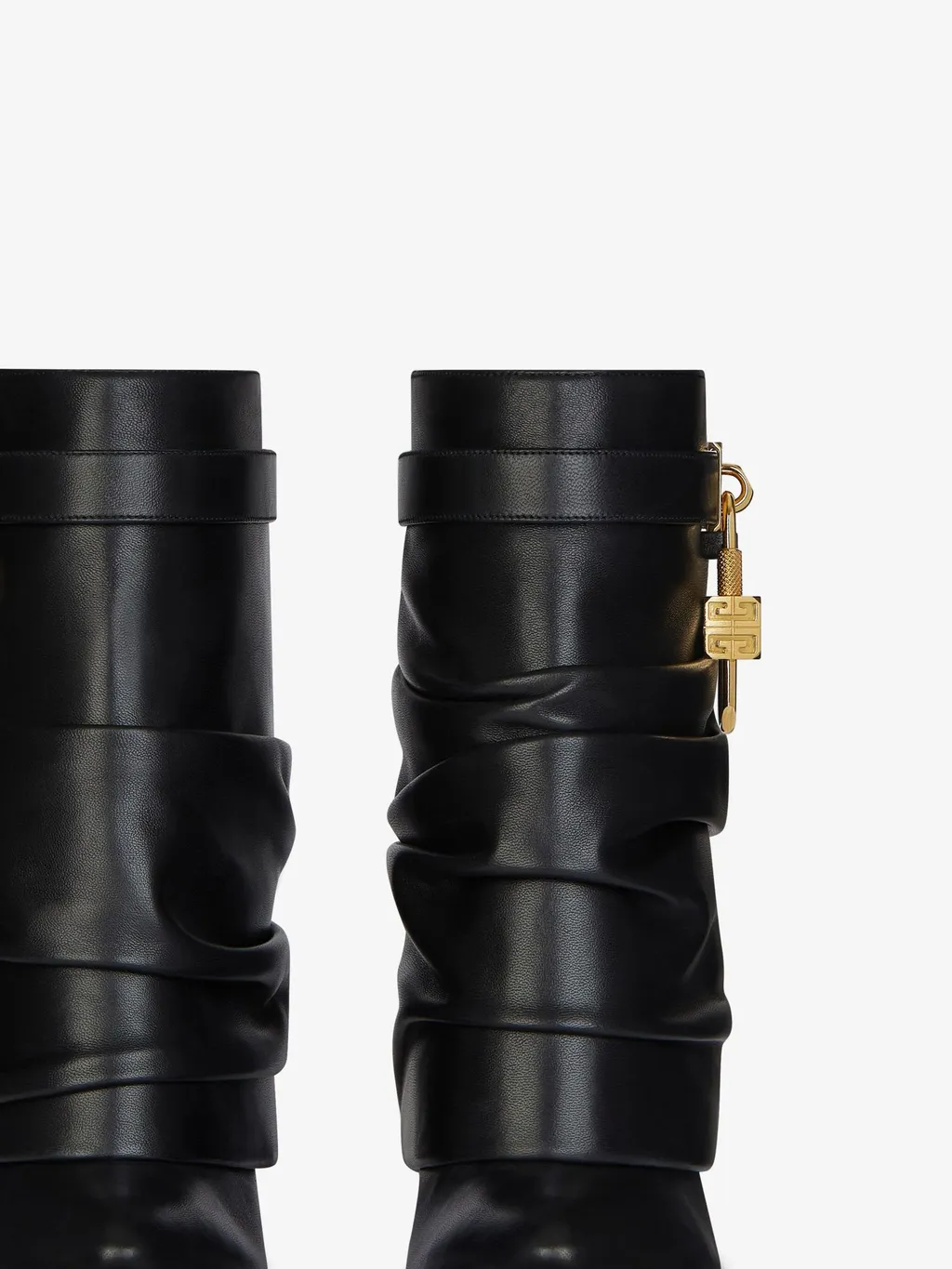 Shark Lock Stiletto Ankle Boots In Nappa Leather