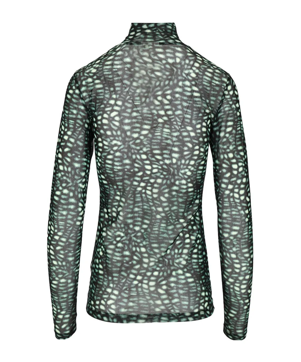 Dries Van Noten Long-Sleeved Sheer Turtleneck Blouse