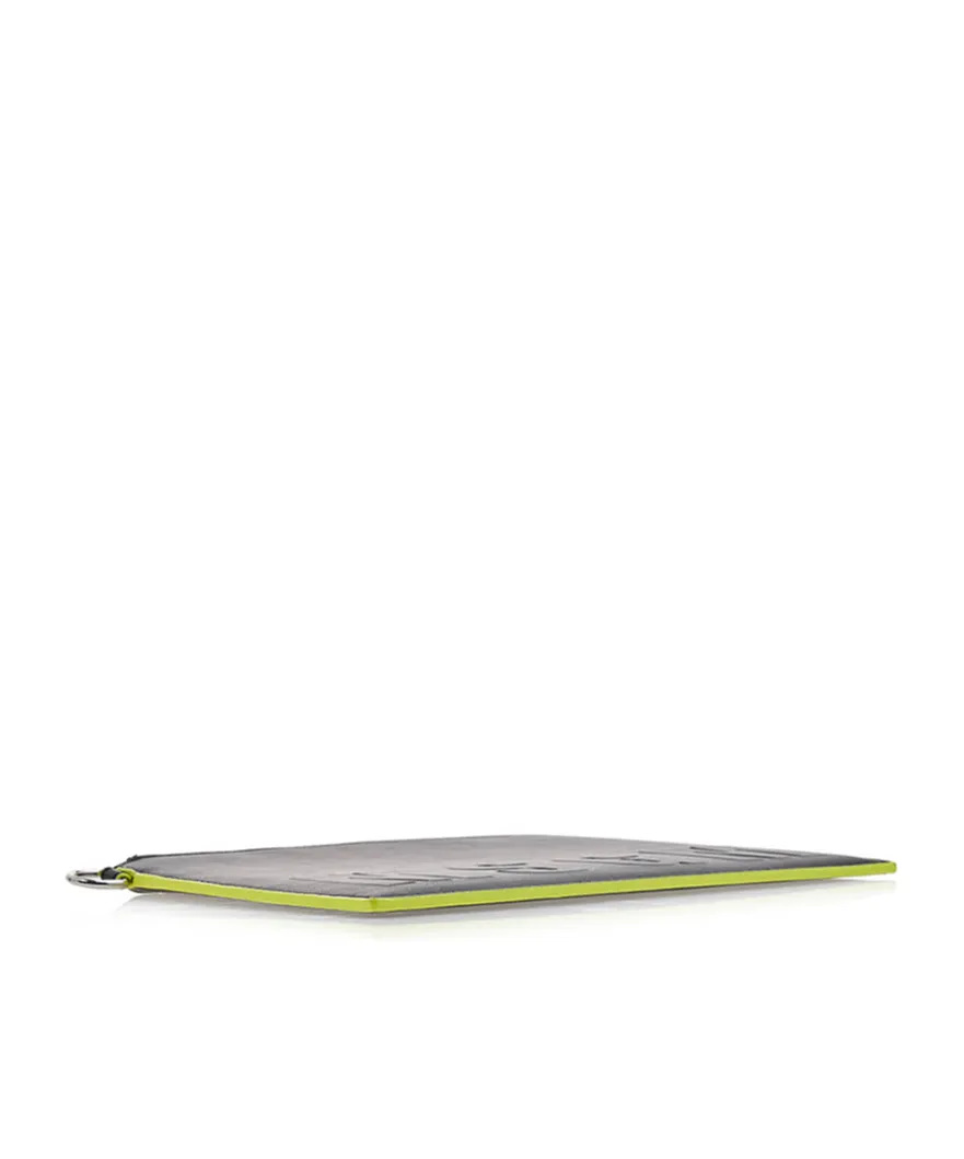 Embossed-Logo Clutch Bag