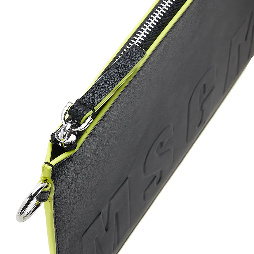 Embossed-Logo Clutch Bag