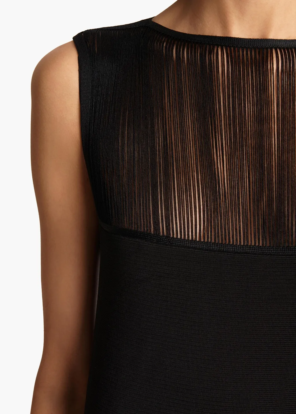 Sheer-Panel Maxi Dress