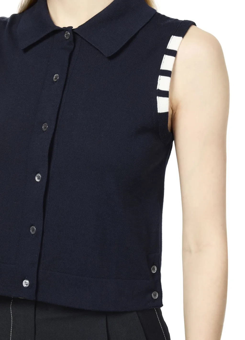 Button-Down Sleeveless Shirt