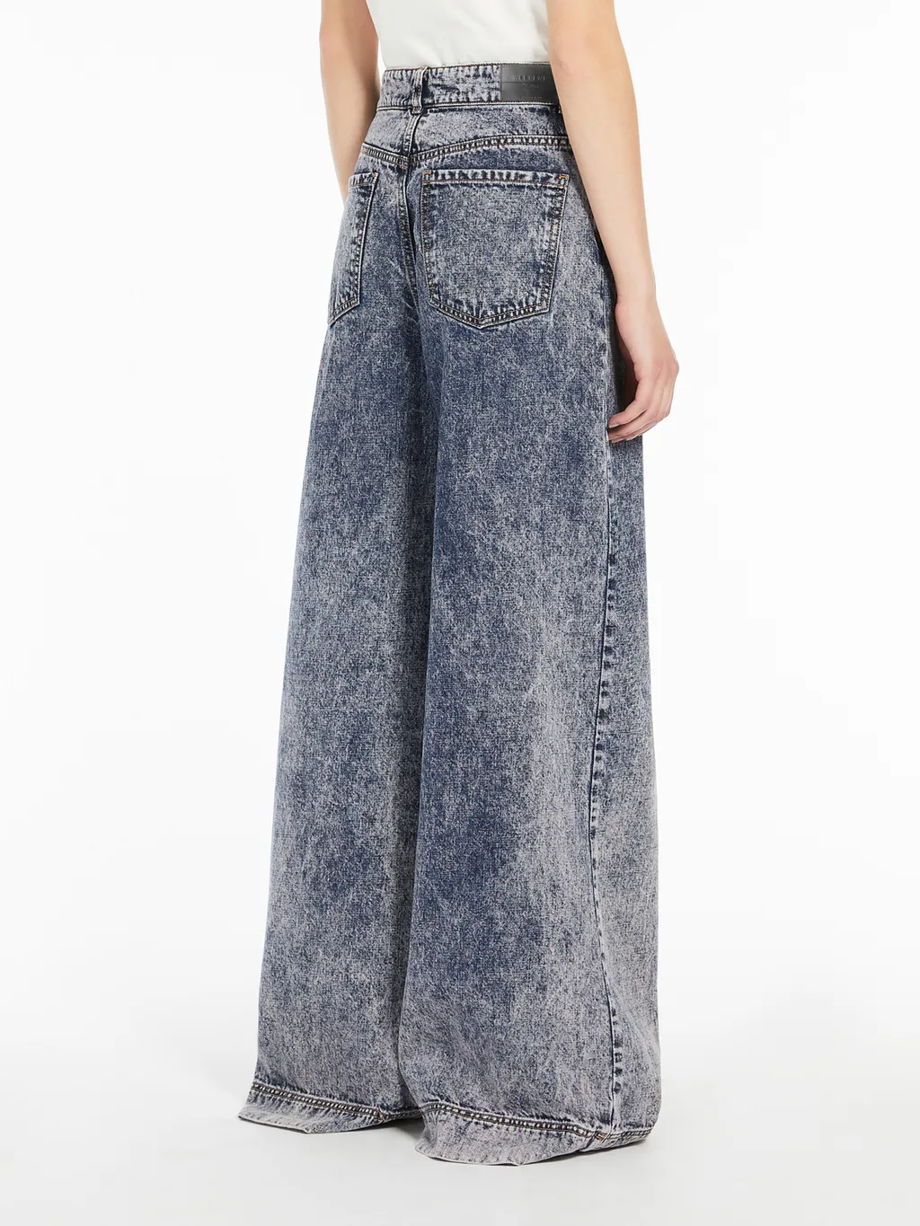 Cotton Denim Wide Jeans