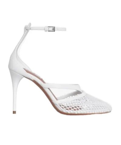 Infradito Sandals In Fishnet & Leather
