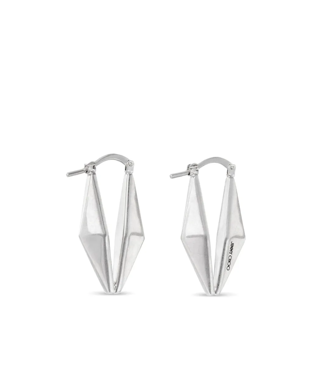 Jimmy Choo Diamond Logo Engraved Earrings